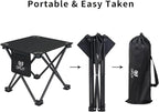 Opliy Camping Stool 2 Pack,13 Inch Portable Folding Stool for Outdoor Gardening and Beach Hiking Fishing,Foot Stool with Carry Bag (Black)