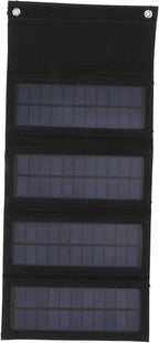 40W 4 Fold Solar Panel Charging Bag Folding Bag Foldable Monocrystalline Solar Panel for Outdoor Cam Hiking Charging Black for Home Use (Black)
