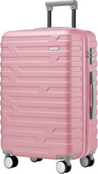 6 Piece Luggage Sets with Bags, Lightweight Expandable Checked Luggage Sets, Hardshell ABS Spinner Wheels Carry on Suitcase with TSA Lock, for Travel, Women Men (1 Pink, 18/20/24/28inch+2bags)