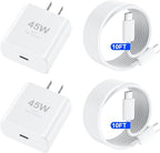 iPhone 17 16 Pro Max Charger Fast Charging, 45W USB C iPhone 17/16 Super Fast Charger Block with 10ft Long Type C Charging Cable Cord for iPhone 17 Pro Max/17 Pro/Air/17/16/16Pro/16ProMax/Plus/15/S25