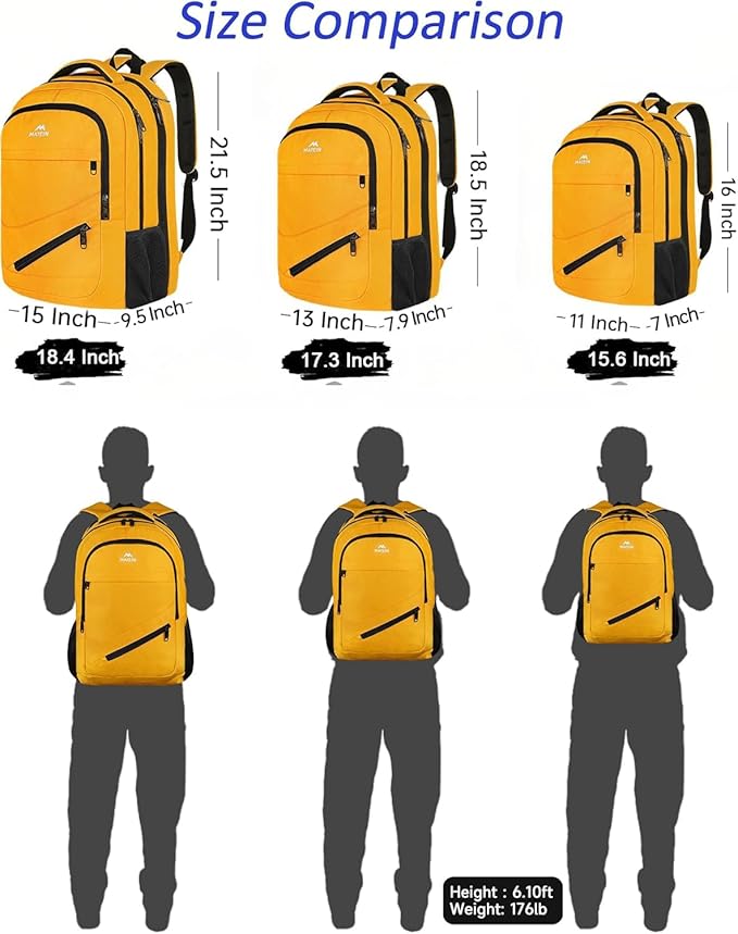 MATEIN 18.4 Inch TSA Approved Backpack, Extra Large 50 L Outdoor Carryon Backpack with Seperated Laptop Compartment, Work Travel Daypack with Front Pocket, Creative Gifts for Men Women
