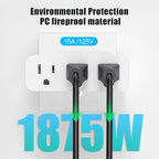 3 Prong Outlet Extender, HITRENDS 3 Way Plug Adapter, Power Splitter 3 Prong with Grounded Plug, 3 Outlet Adapter Use for Home/Office/Dorm, White, 2 Pack
