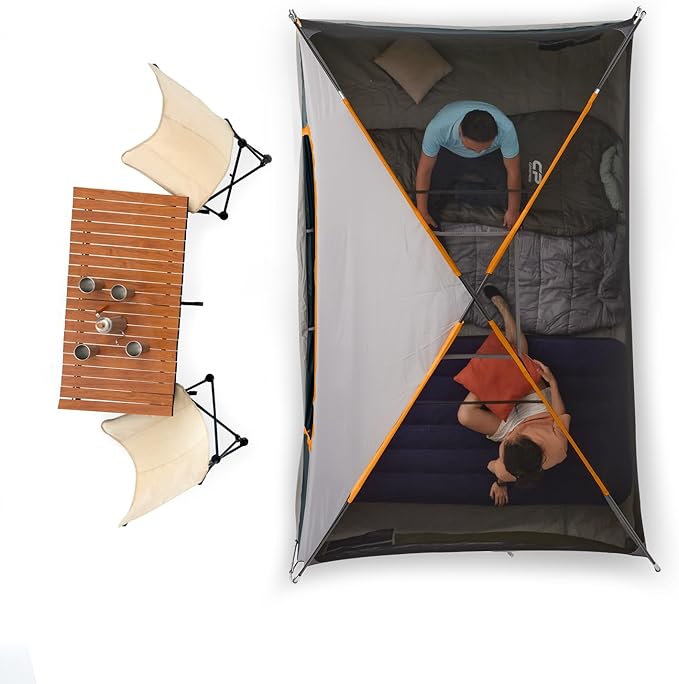 CAMPROS CP Camping Tent 2/4/6 Person, Waterproof Windproof Double Layer Dome Tent, Easy Setup with Large Mesh Windows & Wide Door for Outdoor Camping Backyard
