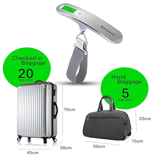 MYCARBON Digital Luggage Scale - High Precision Hanging Scale 110 lb/50KG with Backlit Display, Perfect for Travel and Home