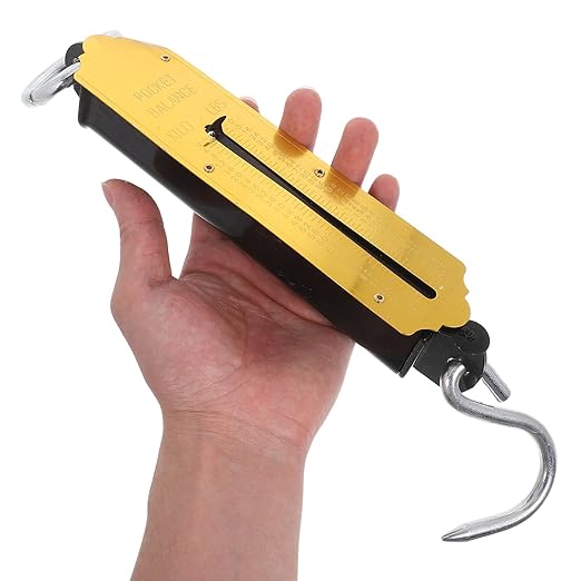 LIFKOME 2pcs Mechanical Hanging Weight Scale with Spring Balance 100kg Portable Handheld Hook Scale for Luggage, Fishing, Farming and Kitchen Use