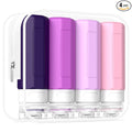 Redfly Travel Bottles for Toiletries, Tsa Approved 3oz Travel Size Containers, Leak Proof Travel Size Toiletries Bottles Silicone, BPA Free Refillable Essentials for Shampoo Conditioners, Purple