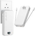 Ffnpua Portable Charger with Wall Plug, 20000mAh USB C Power Bank Fast Charging, External Battery Pack with Built in Cables, Digital Display, 5 Output 2 Input for iPhone Android Cell Phone Tablet