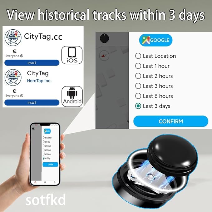 2 Pack GPS Tracker for Vehicles,Car Tracker Device Hidden,Tracker Device for Vehicles,Car GPS Tracker | Android and iOS Universal | Magnetic Shell | No Monthly Fee| View Historical Tracks | Waterproof