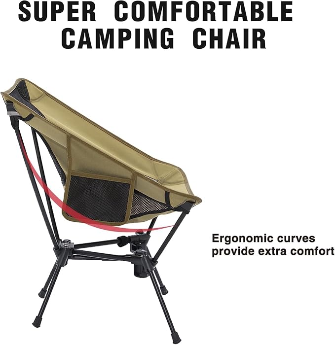 MOON LENCE 2 Pack Portable Camping Chairs Backpacking Chair - The 4th Generation Ultralight Folding Chair - Compact, Lightweight Foldable Chairs for Hiking Mountaineering, Beach
