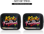 2 Pack Luggage Handle Wrap with Travel Tags - Non-Slip Protective Cover Soft Handle Grips Covers for Suitcase(Kick for Football)