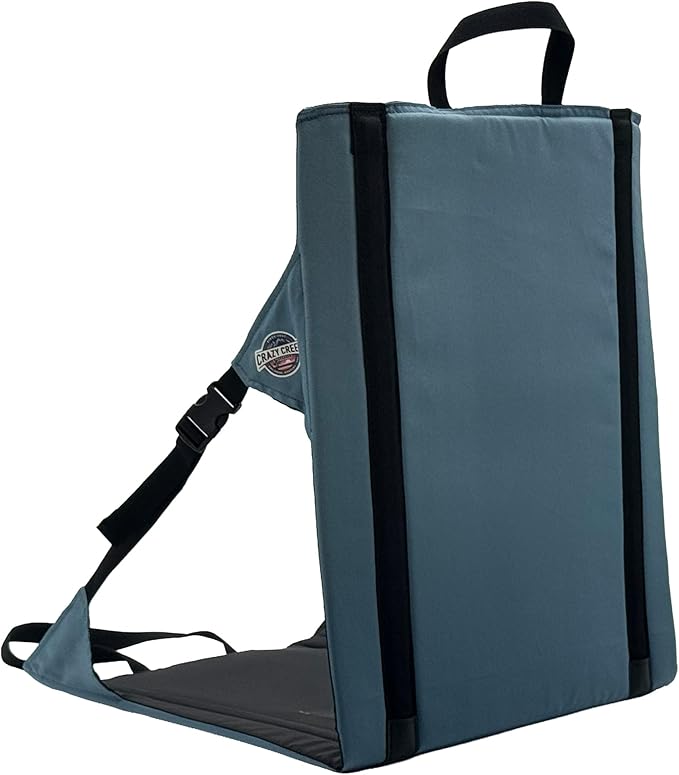 Crazy Creek Casual Line Chairs for Camping, Backpacking & More, High Density Foam Cushion, 250 LBS Weight Capacity, Adjustable Straps, Water-Resistant (Smokey Blue, Large)