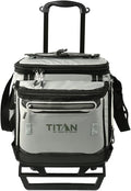 Titan by Arctic Zone Collapsible Wheeled Soft Sided Cooler with Detachable Rolling AT Cart, Insulated Bag with Leak Proof Lining, for Travel, Beach, Picnic, 60 Can Capacity