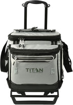 Titan by Arctic Zone Collapsible Wheeled Soft Sided Cooler with Detachable Rolling AT Cart, Insulated Bag with Leak Proof Lining, for Travel, Beach, Picnic, 60 Can Capacity