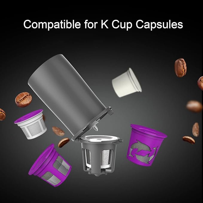 Portable Drip Coffee Maker Travelling Drip Coffee Machine K Cup Coffee Machine Capsules Drip Coffee Machine Portable Coffee Maker for Travel Camping(Black and white)