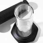 AeroPress Premium Coffee Press, Glass, Stainless Steel & Aluminum Coffee Maker, all-in-One French Press, Pour-Over & Espresso-Style manual brewer, 2 min brew for less bitterness, more flavor (Black)