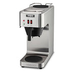 Waring WCM50 Café Deco Pour Over Decanter Coffee Brewer, Stainless Steel Construction, Two Individually Operated Warmers, No Plumbing Required, 120V, 5-15 Phase Plug,Silver