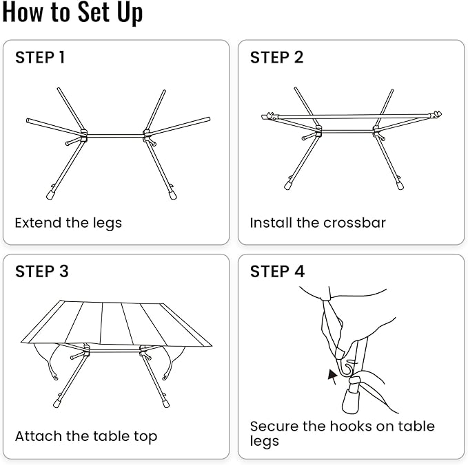 ONETIGRIS VENTARA Camping Table, Ultralight Foldable Table Sturdy & Quick Setup, Weighs Only 2.4 lbs, Perfect for Camping, Hiking, Backpacking, Picnic, Beach, Travel