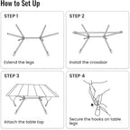 ONETIGRIS VENTARA Camping Table, Ultralight Foldable Table Sturdy & Quick Setup, Weighs Only 2.4 lbs, Perfect for Camping, Hiking, Backpacking, Picnic, Beach, Travel