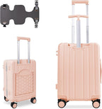 Apelila 20" Ride-On Suitcase with Seat, Double Handle Carry On Luggage with Mesh Pocket & Side Hooks, Hard Shell Spinner Wheels, TSA Lock & Seat Belt