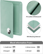 Stouchi Airtag Passport Holder – Track Your Passport, RFID Blocking Travel Wallet for Women, Slim All-in-One Organizer for Secure International Travel (Sky Blue)