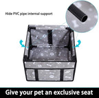 GENORTH Dog Car Seats for Small and Medium Dogs,Portable Puppy/Pet Car Booster Seat with Clip-On Leash and Mesh Window for Pet Up to 20 lbs