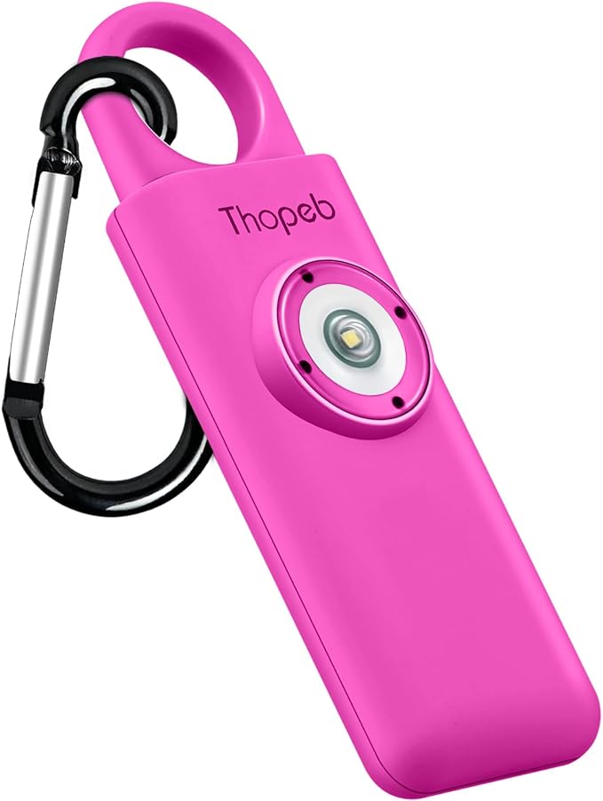 Thopeb–The Original Personal Safety Alarm for Women Self Defense – Elders & Kids Self Defense Keychain Siren – 135dB Loud Siren Bird Sound – Cute Key Chains Protection (Rose red)