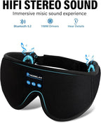 Sleep Headphones,Sleep Mask for Side Sleeper,3D Eye Mask for Sleeping with Stereo Speakers,Bluetooth Headphone,Perfect for Gifts for Women/Men Black
