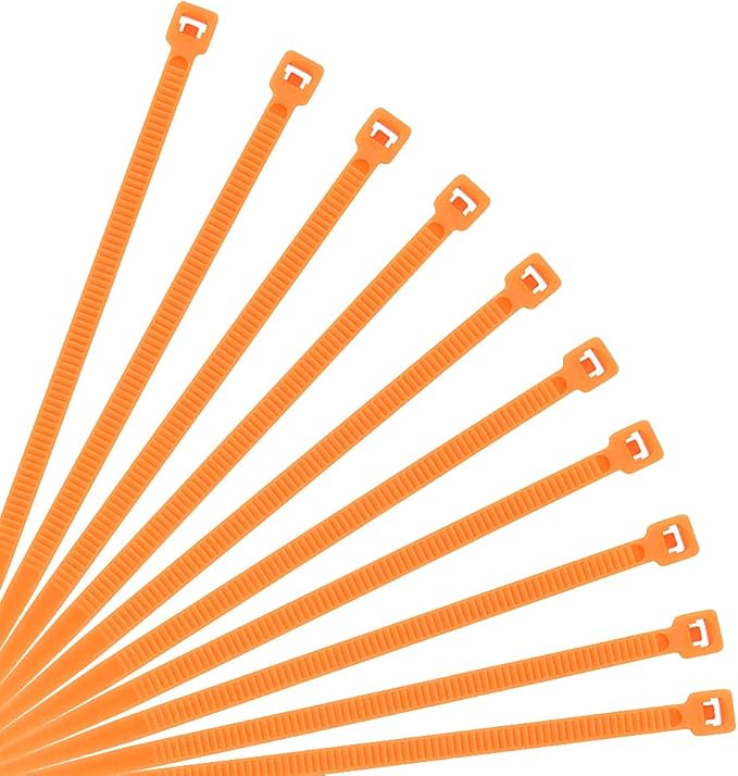 XINGO 8 Inch Cable Zip Ties (500 Pack), 40 Lbs Tensile Strength-Heavy Duty, Self-Locking Nylon Plastic Nylon Wire Ties for indoor and outdoor use(Orange)