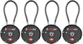Forge Quality TSA Approved Luggage Locks for Travel Accessories, Suitcase, Pelican case, Ammo Boxes, Set Your own Combination, Zinc Alloy Body-Cable Black 4 Locks