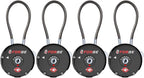 Forge Quality TSA Approved Luggage Locks for Travel Accessories, Suitcase, Pelican case, Ammo Boxes, Set Your own Combination, Zinc Alloy Body-Cable Black 4 Locks
