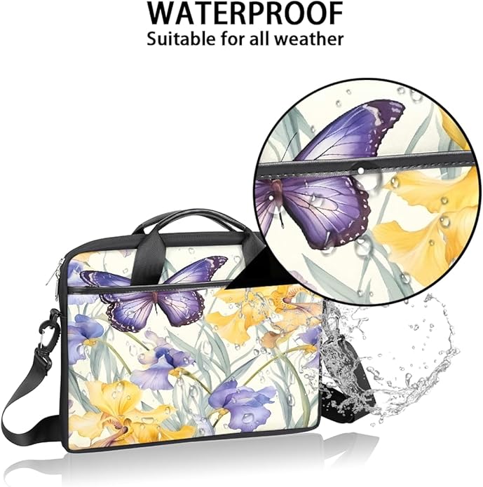 Laptop Shoulder Bag for Women Men, Waterproof Computer Case Messenger Bag Briefcase for Business Office Travel