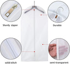MsKitchen 6 Pack Shirt Garment Bags (24x36") - Dustproof Short Suit Covers - Durable PEVA Closet Bags with Sturdy Zipper for Blouses, Jackets, Sweaters & T-Shirts (Translucent)
