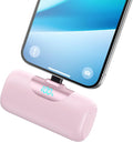 Mini Portable Charger for iPhone,Upgraded 22.5W PD Fast Charging 5500mAh Ultra-Compact Power Bank,LCD Display Plug-in Cute Battery Pack Travel Essentials for iPhone 14/14Pro/13/12/11/X/8/7/6plus-Pink