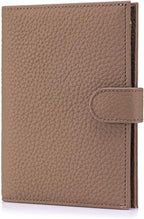 Leather RFID Passport Holder for Travel – Slim Passport Wallet for Men & Women with Card Slots, Boarding Pass Organizer, Zipper Pocket & Cash Holder (Dove Gray)