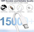 10FT iPhone 17 16 15 Fast Charger, 20W iPhone 17 Charger Fast Charging USB C Block Cube with 10FT Long USBC to USBC Cable for iPhone Air/17 Pro/17 Pro Max/16 Pro Max/16Pro/16/15Pro/15 Plus/15,iPad Air
