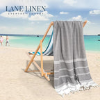 LANE LINEN Beach Towel, 2 Pack Beach Towels Oversized, 39"x71", Quick Dry Pool Towels for Adults, Absorbent Sandproof, Lightweight Travel Beach Towel - Ebony