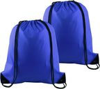 PLULON 2Pcs Drawstring Bags Bulk Blue Drawstring Backpack String Backpack Cinch Sack Sport Gym Backpack Bags for Yoga Traveling Outdoor Sports