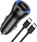 Penemay Car Charger USB Car Phone Charger, Dual Ports Car Adapter for iPhone 17 16 15 Pro Max/14/13/iPad,Samsung S26/S25 Android Cell Phone,