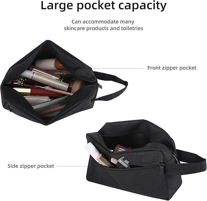 Icramsy Travel Toiletry bag Toiletry bag for women men Hanging Cosmetic bag Travel accessories for Women Men (Black)