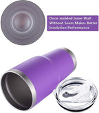 D·S 30oz Purple Tumbler Stainless Steel Double Wall Vacuum Insulated Mug with Straw and Lid, Cleaning Brush for Cold and Hot Beverages (30oz Purple)…
