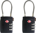 TSA Locks for Luggage, Small Padlock Combination, Luggage Locks TSA Approved, Combo Padlocks with Cable for Suitcase, Gym Locker, Backpack, Gun Case, Bag Zipper, Tool Box (Black+Black)