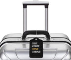 GACCAP 2 Pack Luggage Tags for Suitcase, Privacy Cover ID Label with Stainless Steel and Address Card for Travel Bag Backpack Cruise Ship Essentials Tag Men Boys - Eat Sleep Play Repeat