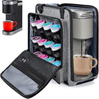 Coffee Maker Carrying Bag Compatible with Keurig K-Mini or K-Mini Plus, Single Serve Coffee Brewer Portable Storage Bag with Extra Pockets, Storage Tote Case With Multiple Pockets for K-Cup
