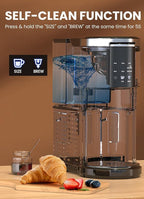 COWSAR Single Serve Coffee Maker, 2 in 1 Coffee Capsule & Ground Coffee Brewer, 40 Oz Removable Water Tank, 5 Brew Sizes 6-14 Oz, Self-cleaning Fast Heating Coffee Machine for Home Office