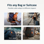 2 Pack TSA Approved Travel Combination Cable Luggage Locks for Suitcases & Backpacks - Orange
