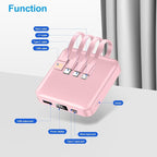 ummz Portable Charger with Built-in Cable,12000mAh 22.5W Fast Charging Small Power Bank,USB C Input/Output with Smart LED Display,External Battery Pack for iPhone,Tablet,Samsung