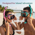 Snorkeling Gear for Adults, JRing Snorkel Mask Set with 180 Degree Tempered Glass Anti Fog Goggles Scuba Dry Top Snorkel for Swimming, Scuba Diving Mask for Men Women