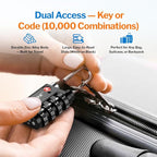 Forge Dual-Opening: Key or Combination Lock, TSA Approved Lock for Luggage, Pelican case, Travel, Gym, School, Luggage Combination Lock, Travel Bag Lock (Black 10 Pk)