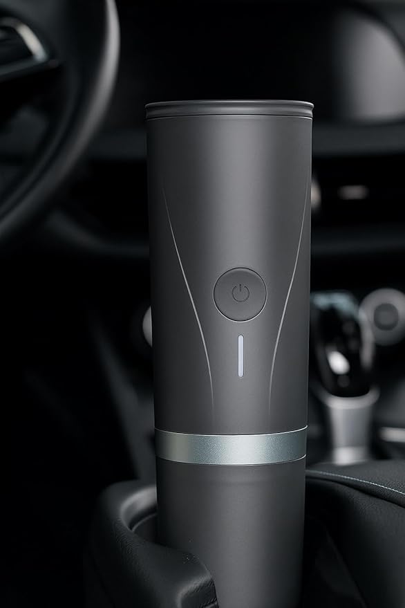Portable Electric Coffee Maker, Black, Battery Powered, Single Serve, Travel Coffee Brewer with Carrying Case