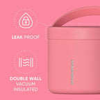 Hydrapeak 18oz Stainless Steel Vacuum Insulated Food Jar | Hot Food and Cold Food, Wide Mouth Leak-Proof Soup Jar for Adults, 10 Hours Hot and 16 Hours Cold (Neon Crush)